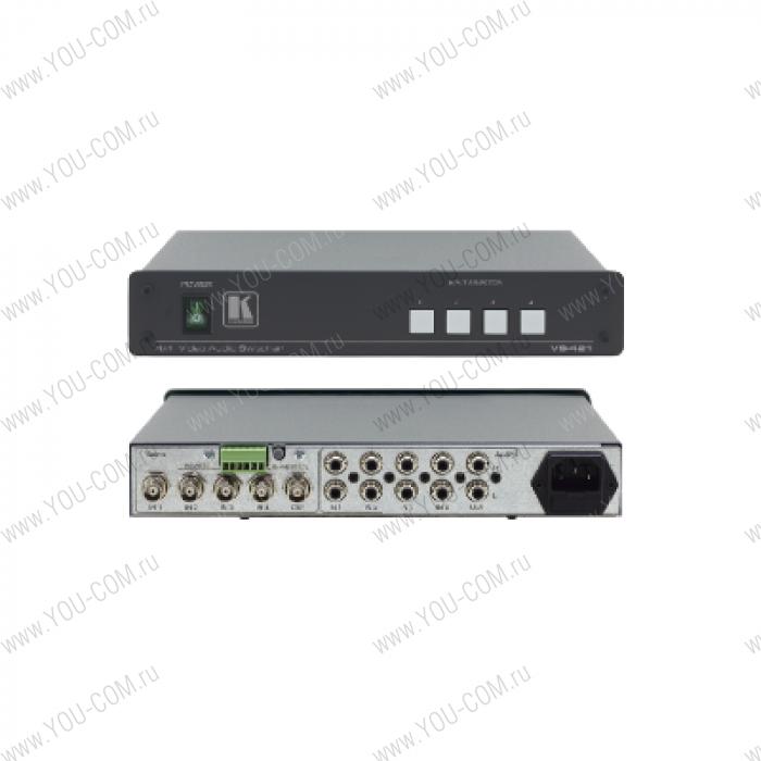 Коммутатор 4x1 звуковых и видеосигналов (с переключением по КГИ), 330 МГц