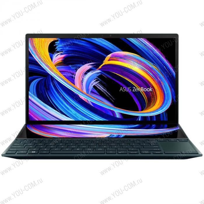 Ноутбук ASUS Zenbook Duo 14 UX482EGR-HY439W Intel I7-1195G7/32GB LPDDR4X/1Tb M.2 SSD/14,0" Touch FHD IPS 1920X1080/ScreenPad+/GeForce MX450 2Gb/Windows 11 Home/1.6Kg/Celestial Blue/Stylus+Sleeve