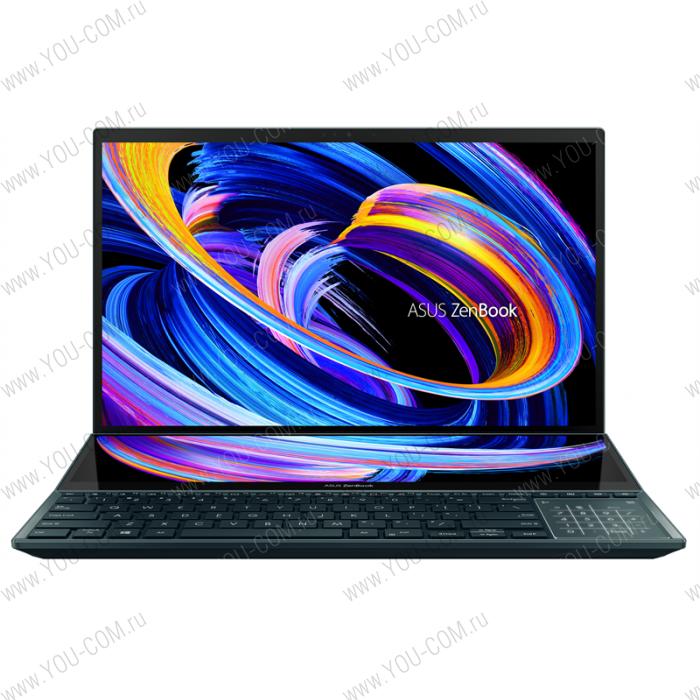 Ноутбук ASUS Zenbook Pro Duo UX582HS-H2025W Core i9-11900H/32Gb DDR4/1Tb SSD/OLED Touch 15,6" 3840x2160/GeForce RTX 3080 8Gb/WiFi6/BT/Cam/Windows 11 Home/Sleeve,Stylus,Plamrest,Stand/Blue