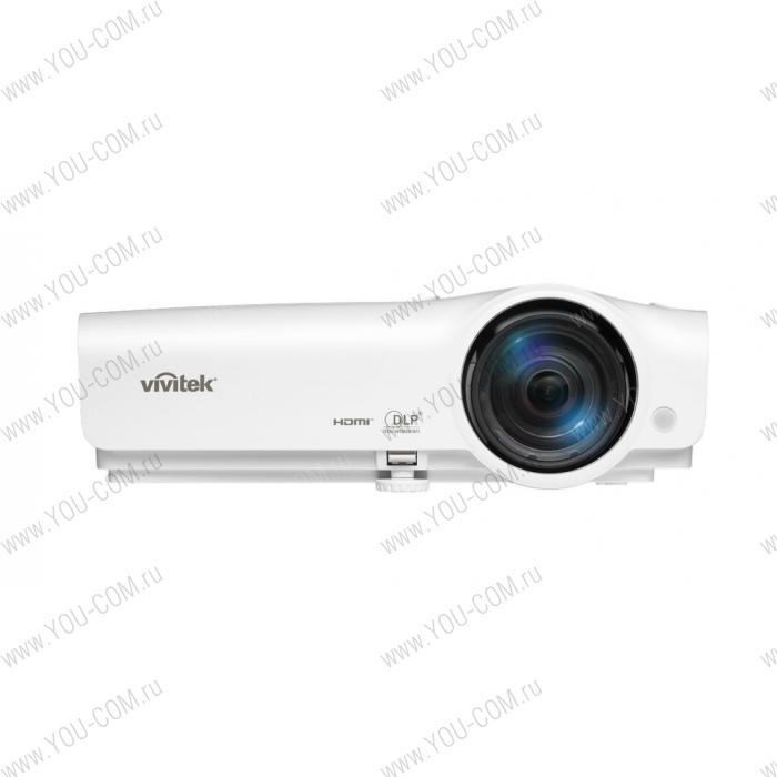 Мультимедийный короткофокусный проектор Vivitek DW284ST( DLP, WXGA (1280x800), 3600 Lm, 20000:1, 0.49:1, HDMIx2, 5,500/7,000/10,000 часов, +-40 град, 2 Вт., 2,6 кг, 3D-ready, цвет белый)