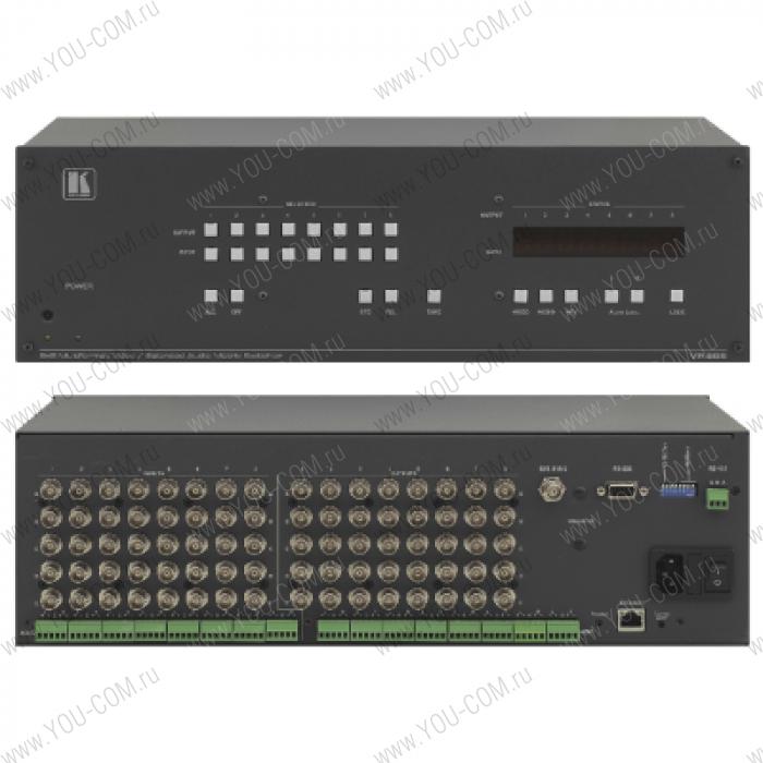 Матричный коммутатор 8х8 компонентного и иного видео, цифрового и стерео аудио (универсальный); 350 МГц, вход внешней синхронизации, регулировка уровня аудио