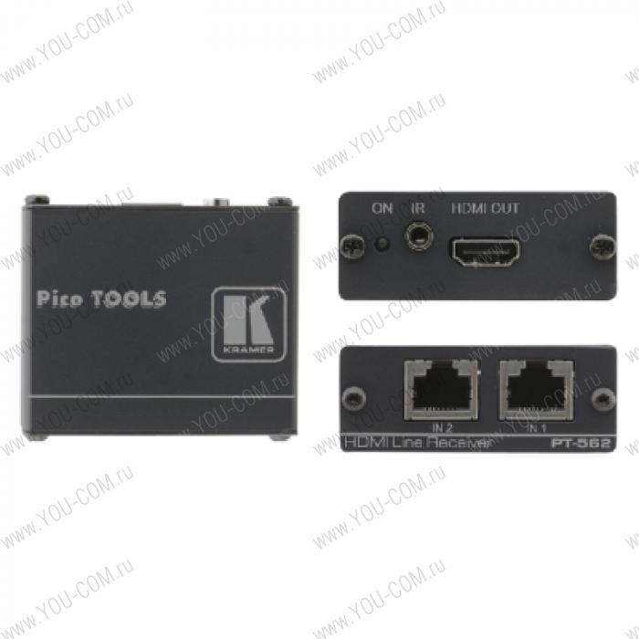 Приемник HDMI и ИК-сигналов по двум витым парам; работает с PT-561, WP-561
