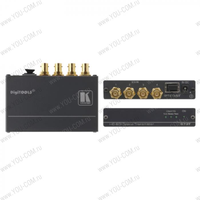 4-канальный приёмник сигнала SDI/HD-SDI 3G по волоконно-оптическому кабелю, до 1000м