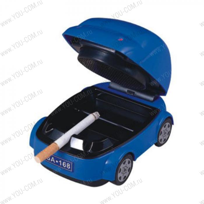 Подарок полезный  "пепельница "Автомобиль" с карбоновым фильтром", синий, USB