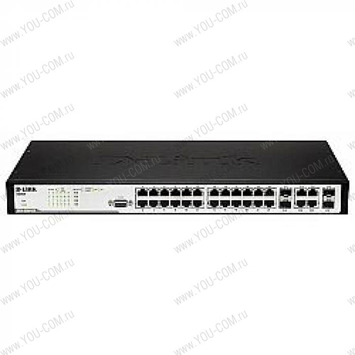 D-Link DES-3200-28F, L2 Management Switch, 24x100Mbps SFP open slots + 4 Combo 1000BASE-T/SFP