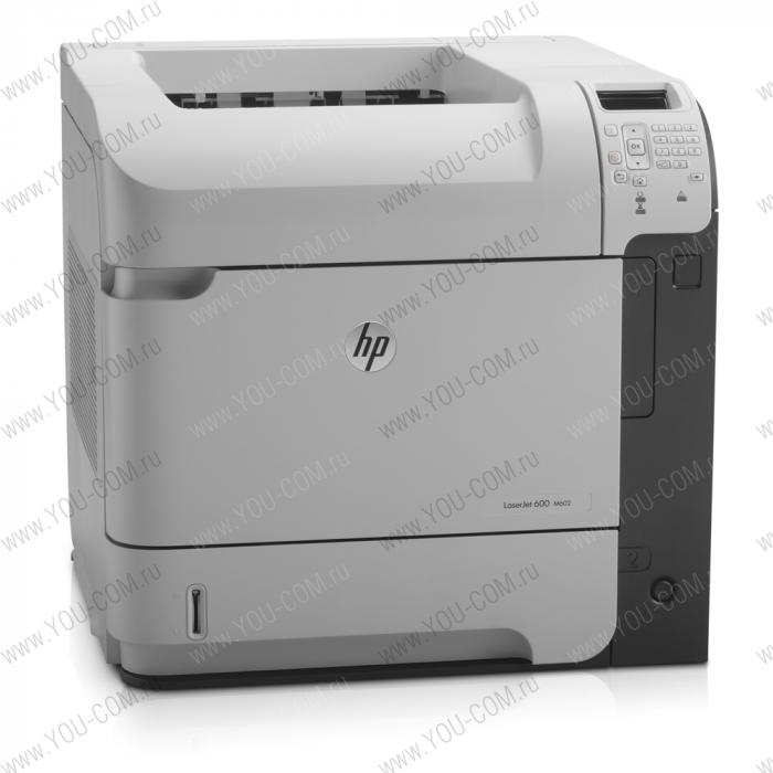 HP LaserJet Enterprise 600 M602n (A4, 1200dpi, 50ppm, 512Mb, 2 trays 500+100, USB/extUSBx2/GigEth, PS, 3y war, repl. CB509A)