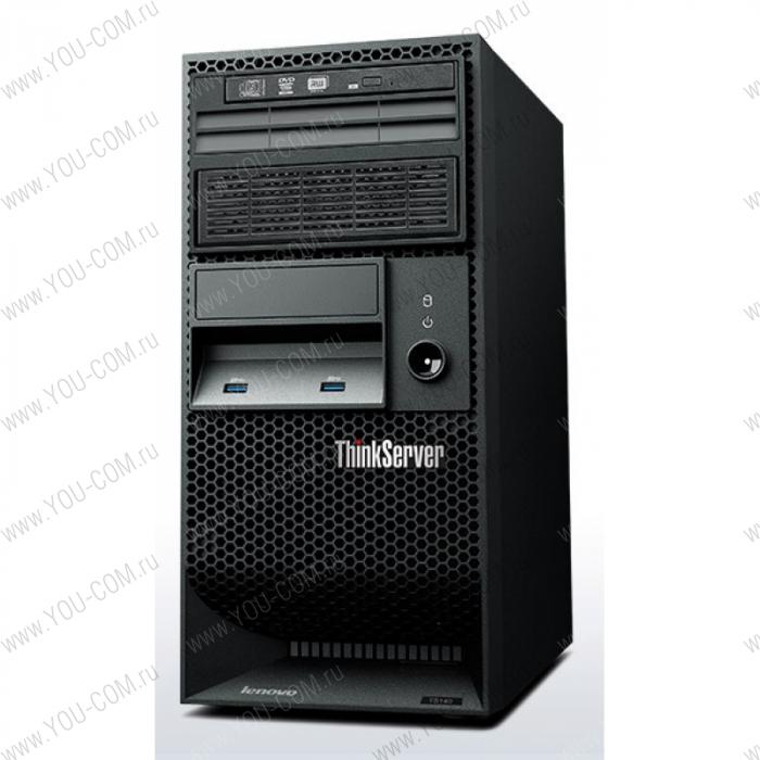 ThinkServer TS140 E3-1245v3 NHP Tower(4U)/Xeon4C 3.4GHz(8Mb)/2x8GbUD(1600)/RAID100/5/1+0/1/0/SATA/2x1Tb(4up)LFF/DVD/IAMT9/1x1GbEth/1x280W(NHP), 1/1
