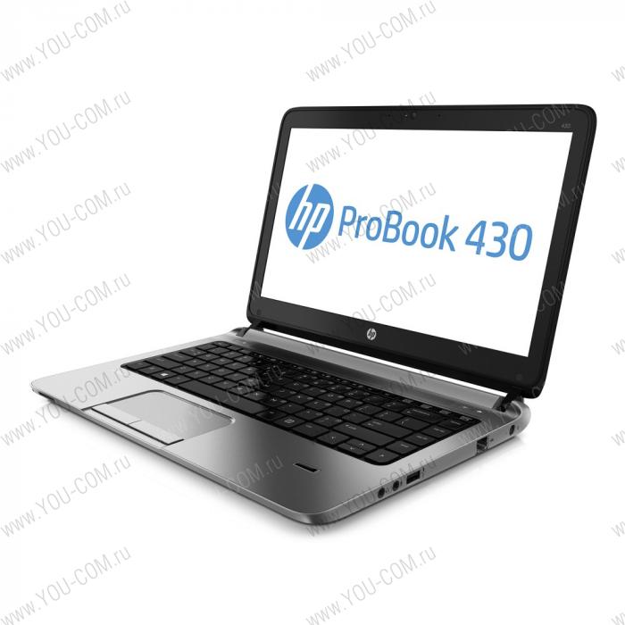 Ноутбук HP ProBook 430 UMA i3-4030U 430 / 13.3 HD AG / 4GB / 500GB 5400 / W7p64W8.1p / 1yw / Webcam / kbd TP / Realtek  bgn 1x1+BT / Sea / FPR