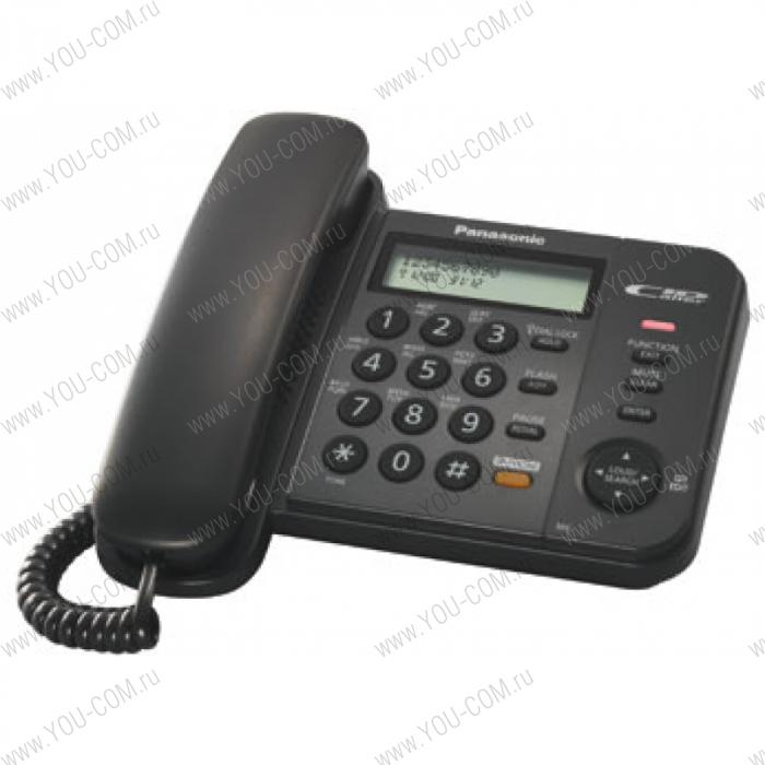 Panasonic KX-TS2358RUB (черный) (16-зн ЖКД, AOH, Caller ID, тел.книга 50 ном., скиперфон, "флэш"/"пауза", 4 уровня громкости звонка, кр.на стену)