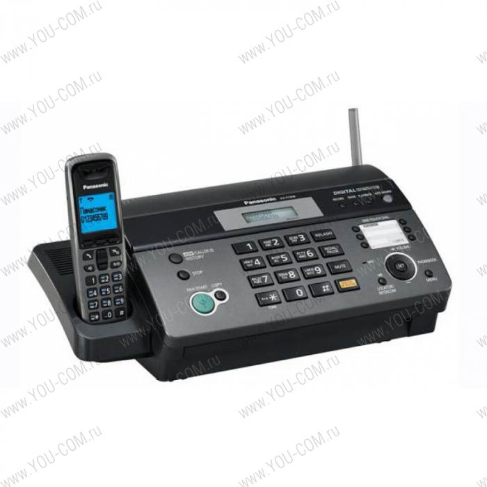 Panasonic Факс KX-FC968RU-T (темно-серый металлик)(на термобумаге,трубка DECT, цифровой автоответчик, прием при отсутствии бумаги, двухстрочный дисплей , копирование)