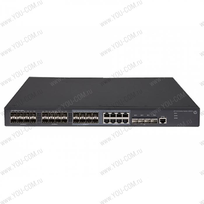 Коммутатор HP 5130-24G-SFP-4SFP+ EI Switch (16x100/1000 SFP + 8x100/1000 SFP or RJ-45 + 4x1/10G SFP+, Managed static L3, Stacking, IRF, 2 p/s slots, no p/s included, 19')