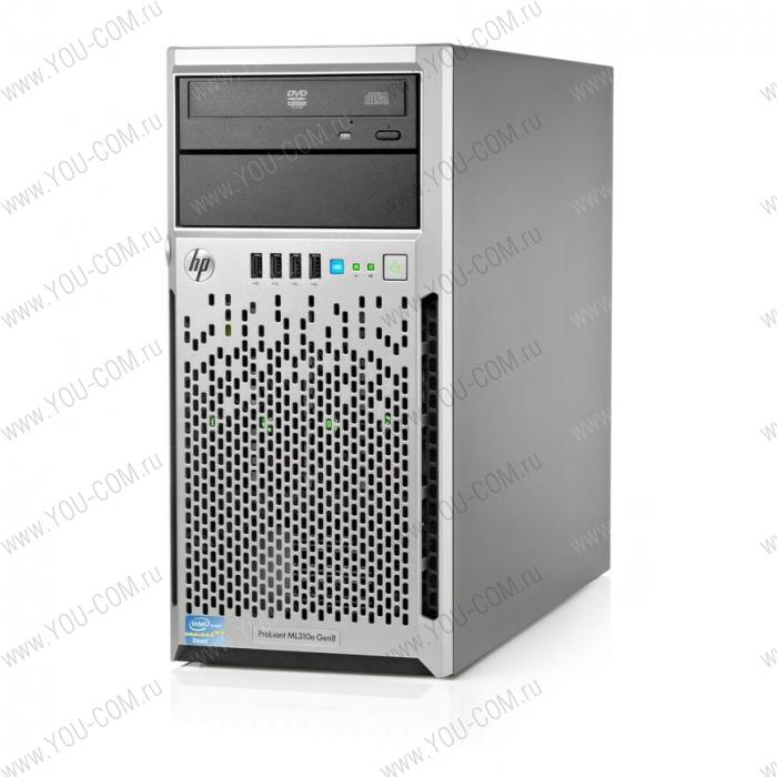 Proliant ML310e Gen8 v2 E3-1271v3 NHP Tower(4U)/Xeon4C 3.6GHz(8Mb)/1x4GbR2UD_12800/B120i(SATA/ZM/RAID0/1/ 1+0)/1x1TbSATA(4)LFF/DVD-RW/iLO4std/2x1GbEth/PS3 50W(NHP)