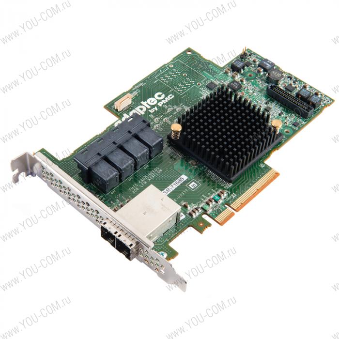 Adaptec ASR-71685 (PCI-E v3 x8) SGL SAS/SATAII, RAID..., 24port(int4*SFF8643+ext2*SFF8644), 1Gb cache, Каб.отдельно