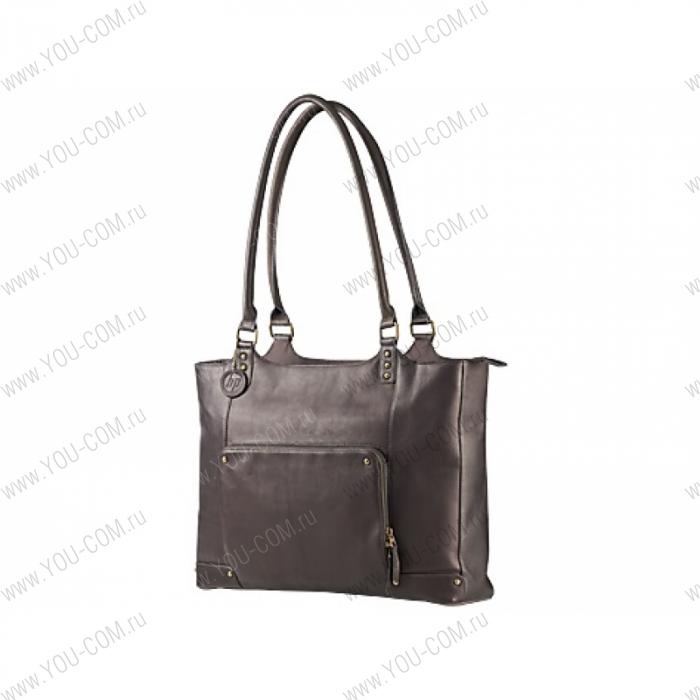 Case Ladies Brown Leather Tote(for all hpcpq 10-15.6" Notebooks)