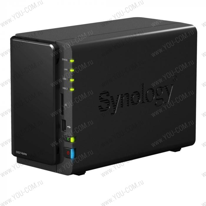 Synology DiskStation DS214play DC 1,6GhzCPU/1Gb/RAID0,1/up to 2hot plug HDDs SATA(3,5'')//2xUSB3.0,1xUSB2.0/1GigEth/iSCSI/2xIPc am(up to 8)/1xPS