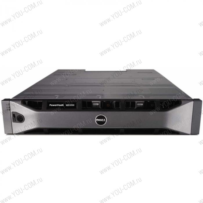 Dell PowerVault MD3200 SAS 12xLFF Single Controller/ noHDD UpTo12LFF/ no HDD caps/ 2x600W RPS/ 2xCable SAS 1m/ Bezel/ Static ReadyRails/ 3YPSNBD.