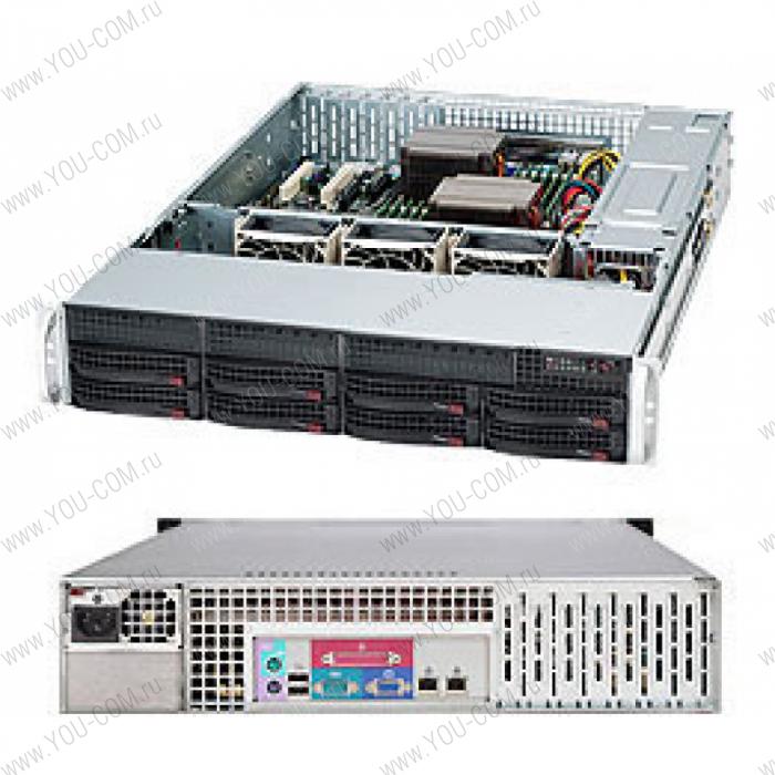 Supermicro SuperChassis 2U 825TQ-600LPB/ no HDD(8)LFF/ 7xLP/ 1noRx600W Platinum(12" x 13", 13.68" x 13", 12" x 10")E-ATX, ATX/ Backplane 8xSATA/SAS