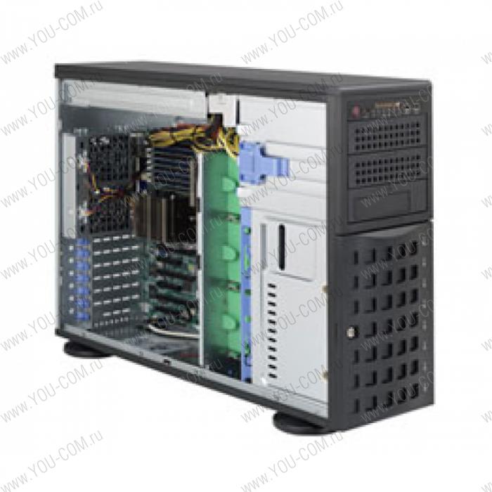 Supermicro SuperChassis 4U 745TQ-R800B/ no HDD(8)LFF/ 3x 5.25/ 7xFH/ 2Rx800W(13.68" x 13")/ Backplane 8xSATA/SAS