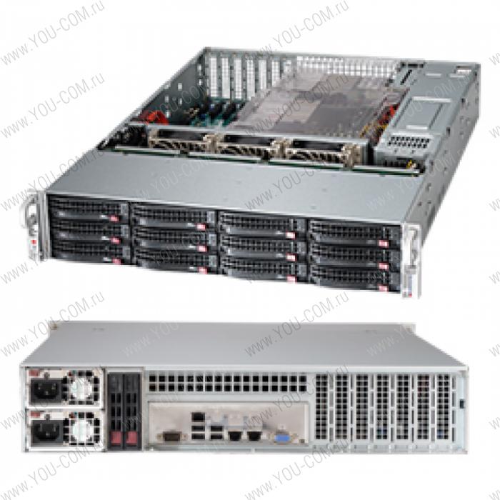Supermicro SuperChassis 2U 826BE16-R1K28LPB/ noHDD(12)LFF/ noHDD(2)SFF(opt+MCP-220-82609-0N)/7xLP/2Rx1280W Platinum(13.68"x13",12"x13" with rear 2.5" HDD)E-ATX/ Expander Backplane(1xminiSAS SFF-8087)