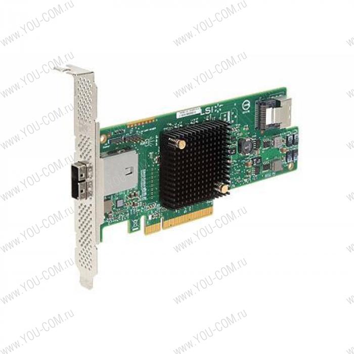 LSI MegaRAID SAS9207-4I4E (PCI-E 3.0 x8, LP) SGL SAS6G, RAID 0,1,10, 8port (4*int SATA + 1*extSFF8088), Каб.отдельно