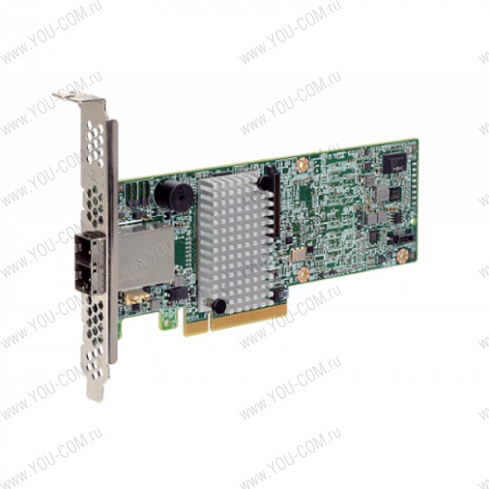 LSI MegaRAID SAS9380-8e (PCI-E 3.0 x8, LP) SGL SAS 12G, RAID 0,1,10,5,6, 8port (2*extSFF8644),1GB onboard, Каб.отдельно