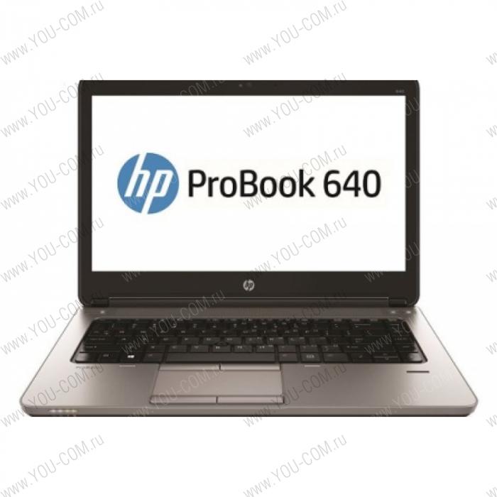 Ноутбук HP ProBook 640 Core i5-4210M 2.6GHz,14" HD+ AG LED Cam,4GB DDR3(1),128GB SSD,DVDRW,WiFi,BT 4.0,6CLL,FPR,2.1kg,1y,Win7Pro(64)+Win8.1Pro(64)