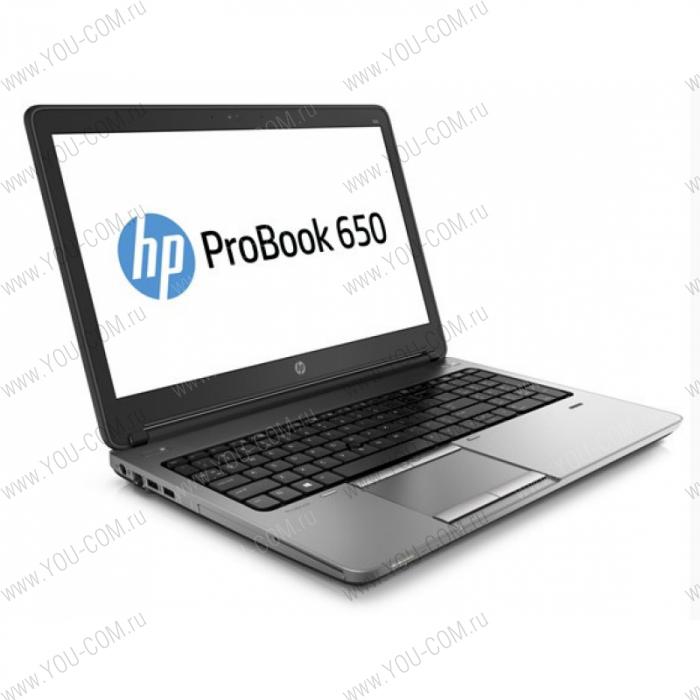 HP ProBook 650 Core i5-4210M 2.6GHz,15.6" HD LED AG Cam,4GB DDR3(1),500GB 7.2krpm,DVDRW,WiFi,BT 4.0,6CLL,FPR,COM-port,2.5kg,1y,Win7Pro(64)+Win8Pro (64)