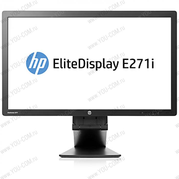 Монитор HP EliteDisplay E271i LED 27 Monitor 1920x1080, 16:9, 250 cd/m2, 1000:1, 7ms, 178°/178°, VGA, DVI-D, USB 2.0x3, DisplayPort, Energy Star