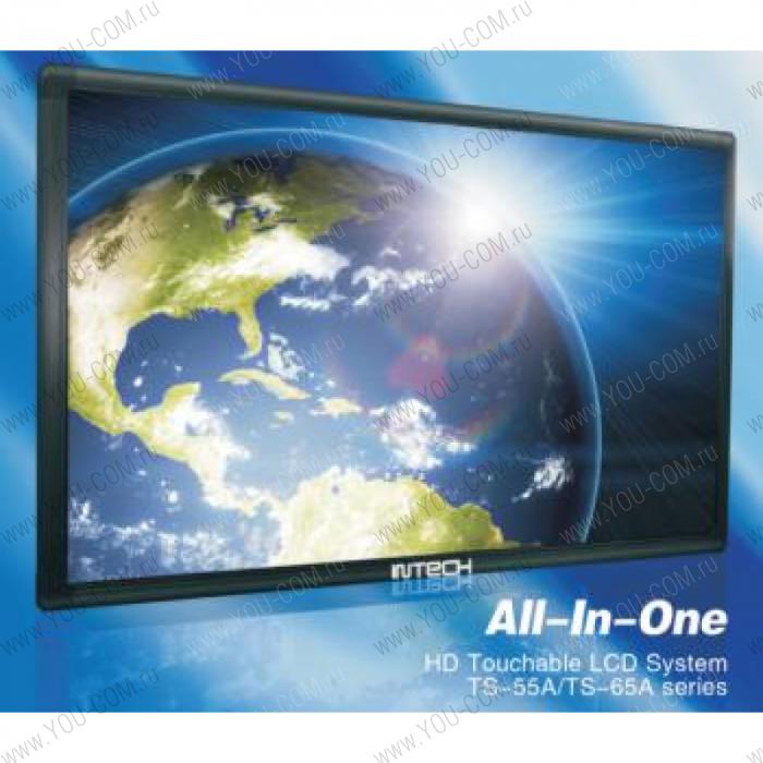 Интерактивный сенсорный LCD, FullHD ЖК-монитор 55” со встроенным компьютером ,1920x1080 (16:9),5000:1,Сенсорная панель  ИК 4096 x 4096,ТВ-тюнер,2хHDMI,USB.Настенный крепеж,2 маркера,указка