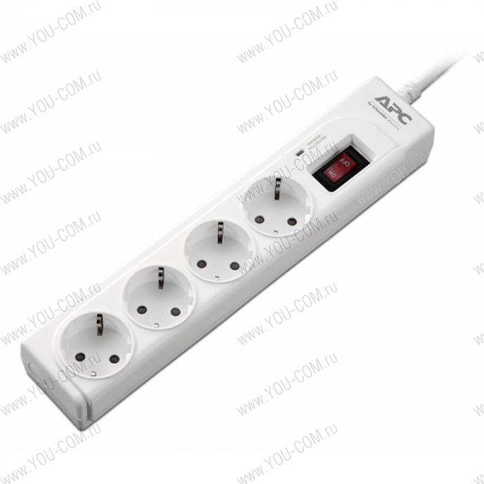 APC Essential SurgeArrest 4 outlets, 1 meter power cord, 230V Russia, White