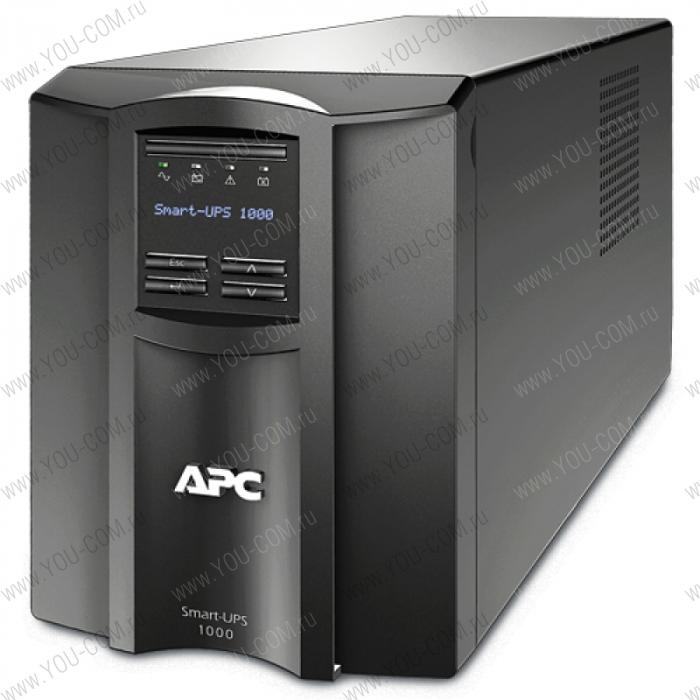 Источник бесперебойного питания APC Smart-UPS 1000VA/670W, Line-Interactive, LCD, Out: 220-240V 8xC13 (4-Switched), SmartSlot, USB, HS User Replaceable Bat, Black, 1 year warranty (REP: SUA1000I)