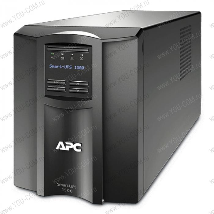 Источник бесперебойного питания APC Smart-UPS 1500VA/980W, Line-Interactive, LCD, Out: 220-240V 8xC13 (4-Switched), SmartSlot, USB, HS User Replaceable Bat, Black, 1 year warranty (REP: SUA1500I)