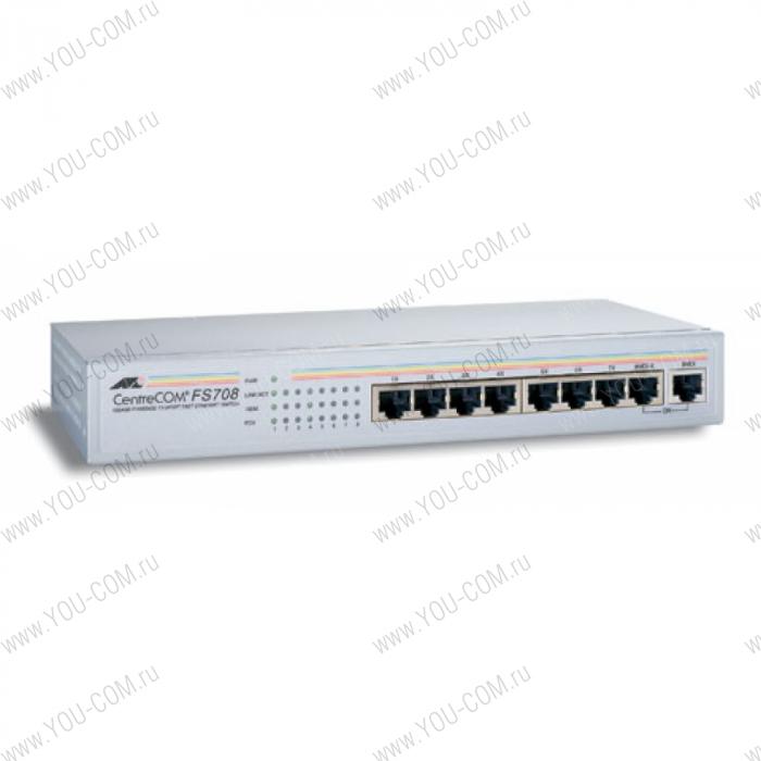 Allied Telesis 8x10/100Mbps Unmanaged Switch, rackmountable