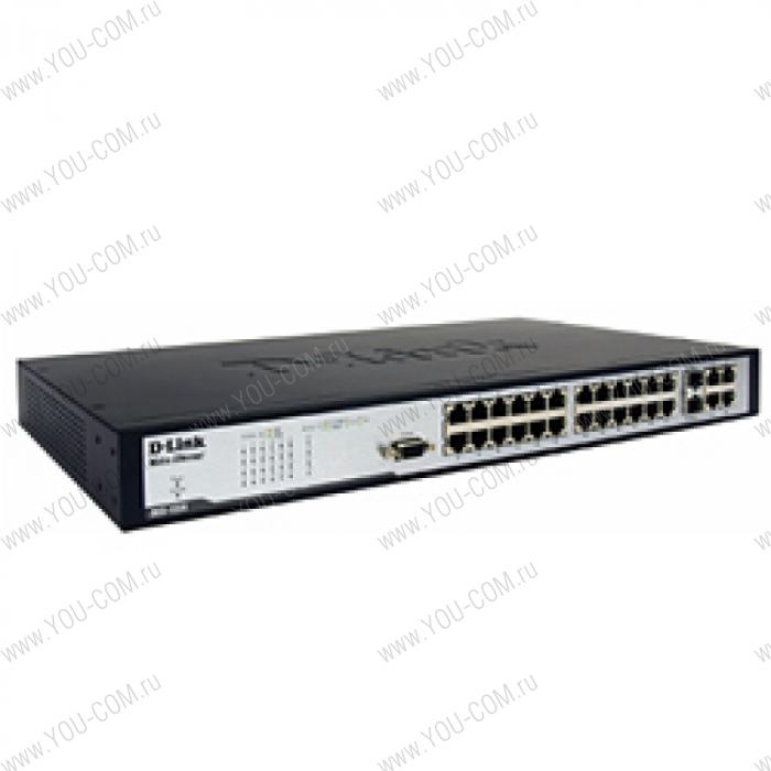 D-Link DES-1228/ME/B1A, 24-Port 10/100Mbps + 2 100/1000 SFP + 2 Combo 1000BASE-T/SFP L2 MetroEthernet Switch
