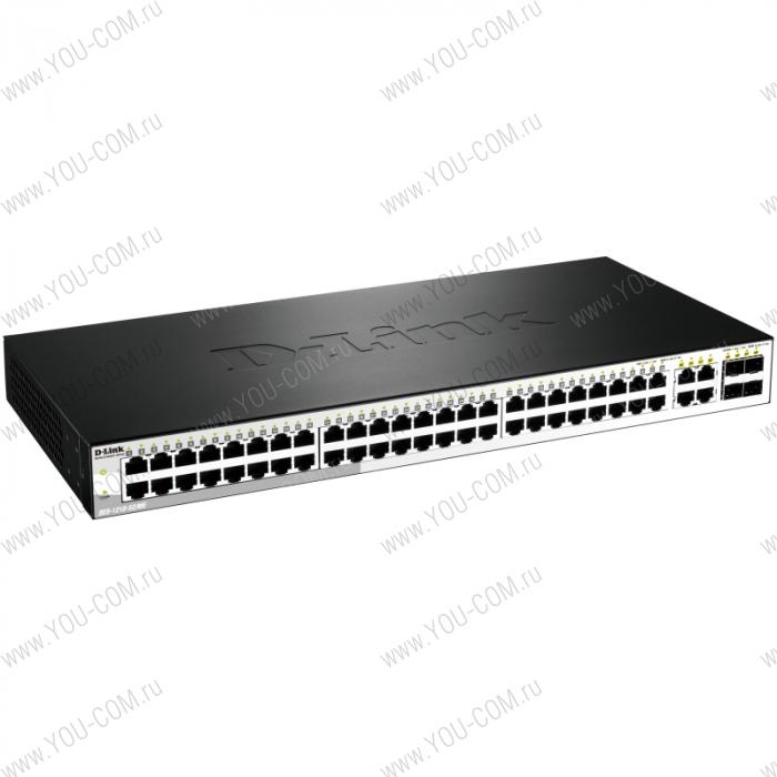 Коммутатор D-Link DES-1210-52/ME/C1A, Managed Switch with 48 10/100Base-TX + 4 Combo of 10/100/1000BASE-T/SFP