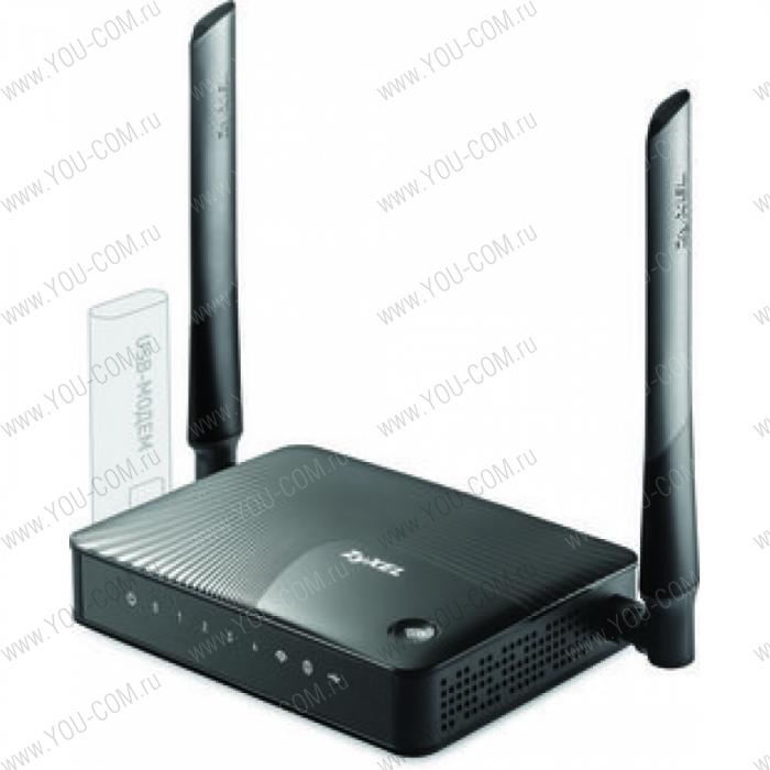 ZyXEL Keenetic 4G III. Интернет-центр для подключения к сетям 3G/4G через USB-модем, с точкой доступа Wi-Fi 802.11n 300 Мбит/с и коммутатором Ethernet