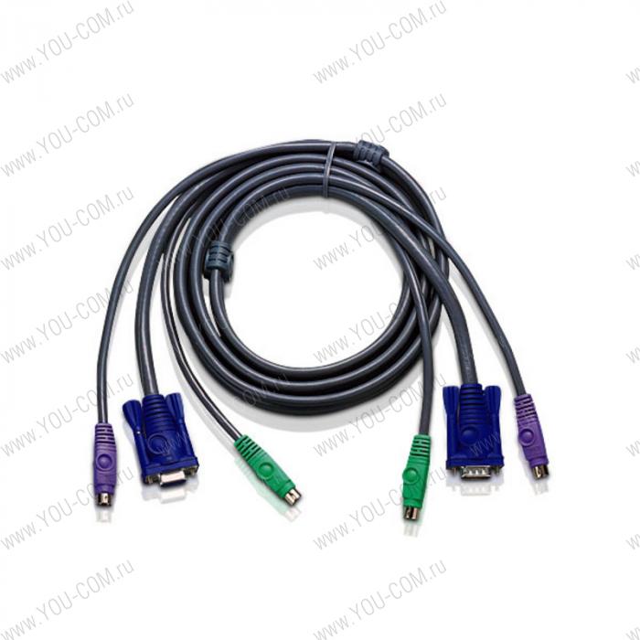 ATEN CABLE HD15M/MD6M/MD6M--HD15F/M; 1.8M