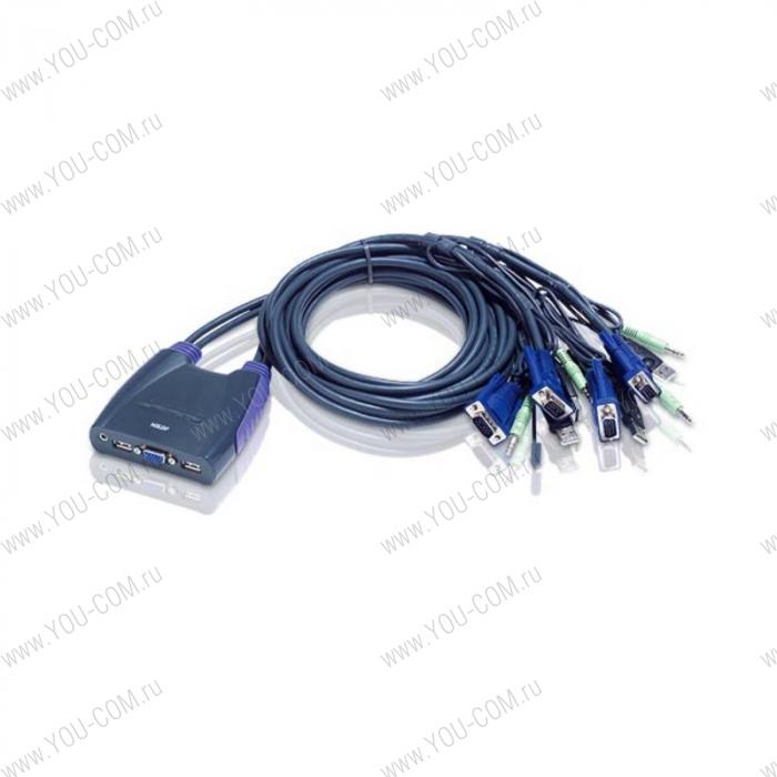 ATEN PETITE 4 PORT USB KVM SWITCH W/2.5M W/1.