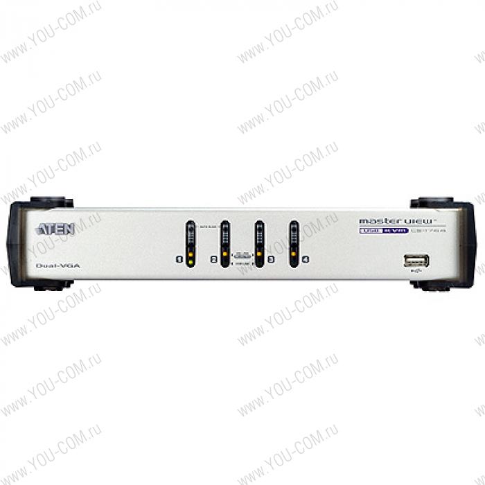 ATEN 4 PORT DUAL-VIEW KVM SWITCH W/