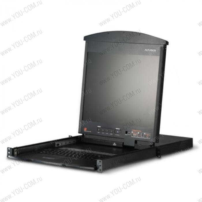 ATEN 8P CAT-5 HIGH DENSITY DUAL RAIL LCD KVM