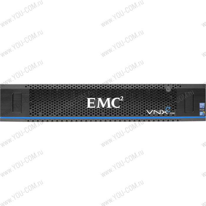 EMC VNXe3200 Disk Array/DualSP with 48Gb mem/12x600Gb 15k SAS LFF HDDs /2x4ports RJ45 10GbEth modls/ 2x4x8GB FC/ ESRS / Fast Suite / Remote Protection / Unisphere,ThinPro,Deduplication/2xRPS