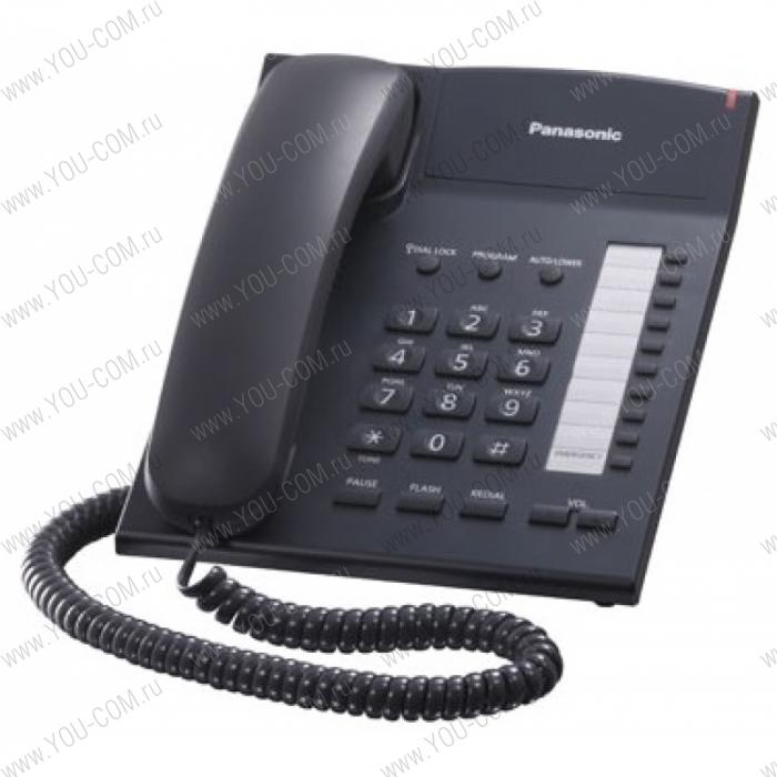 Panasonic KX-TS2382RUB (черный) (индикатор вызова,однокноп.набор/20ном, ускорен.набор/10 ном., 4 уровня громкости звонка, кр.на стену)