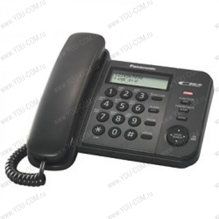 Panasonic KX-TS2356RUB (черный) (16-зн ЖКД, AOH, Caller ID, тел.книга 50 ном., "флэш", 4 уровня громкости звонка, кр.на стену)