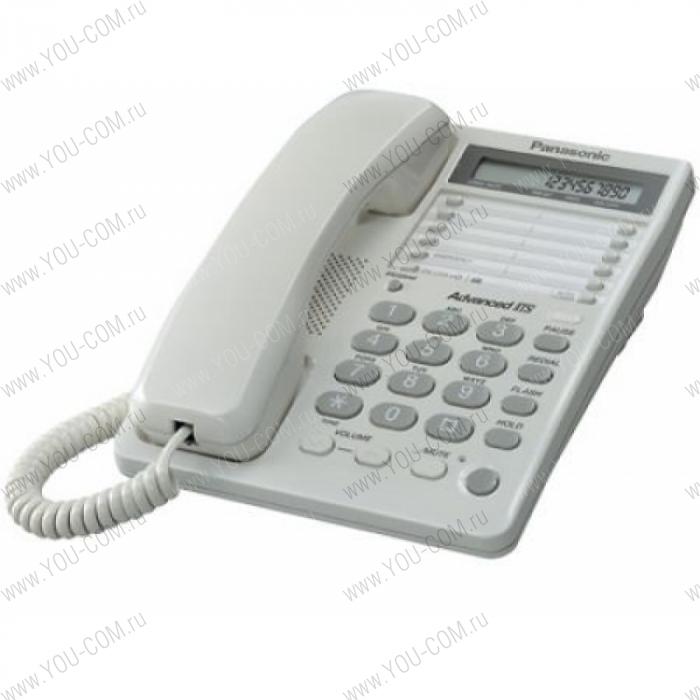 Panasonic KX-TS2362RUW (белый) (16зн ЖКД, однокноп.набор 20 ном.,разъём для гарнитуры, "пауза", порт для доп. тел. оборудования)