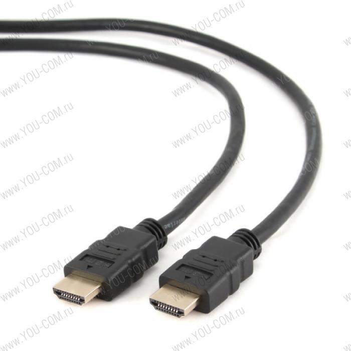 Кабель HDMI Gembird/Cablexpert CC-HDMI4-1M, 1м, v1.4, 19M/19M, черный, позол.разъемы, экран, пакет