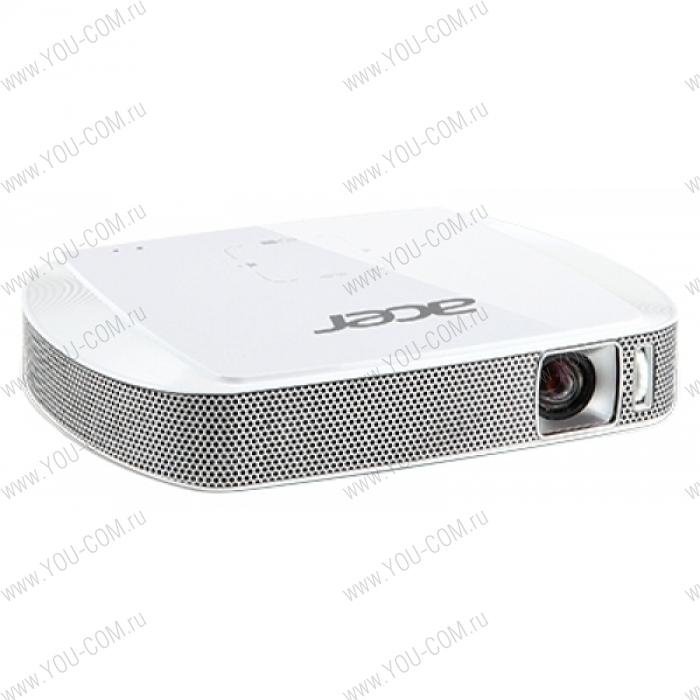 Проектор Acer projector C205, FWVGA/DLP/LED/150 Lm/1000:1/30000 Hrs/HDMI(MHL)/2Wx2/Battery/Wi-Fi via Adapter(option)/302g