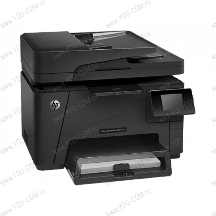 Лазерное многофункциональное устройство HP Color LaserJet Pro MFP M177fw (p/c/s/f, A4, 600dpi, 16/4ppm, 128 Mb,1 tray 150, USB/LAN/Wi-Fi, ADF 35 sheets, Touchsreen, 1y warr,  4 Cartridges 500 pages in box&USB cable 1m in box, repl. CE866A)