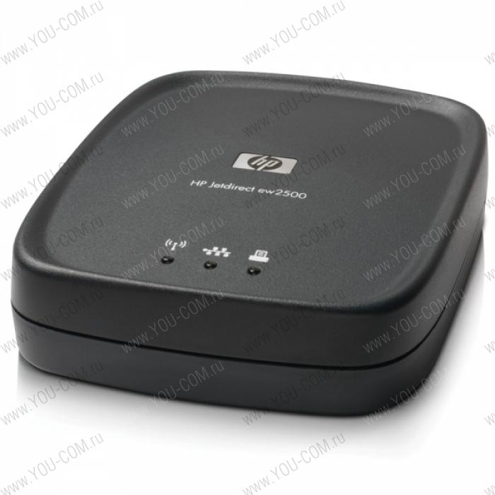 Сервер печати HP Accessory - Jetdirect ew2500 Wireless External Print Server(Ethernet 802.11g/b,Ethernet,Fast Ethernet 802.3 RJ45(10/100Base-TX),USB,repl. J7942G,J7951G,J7988G)