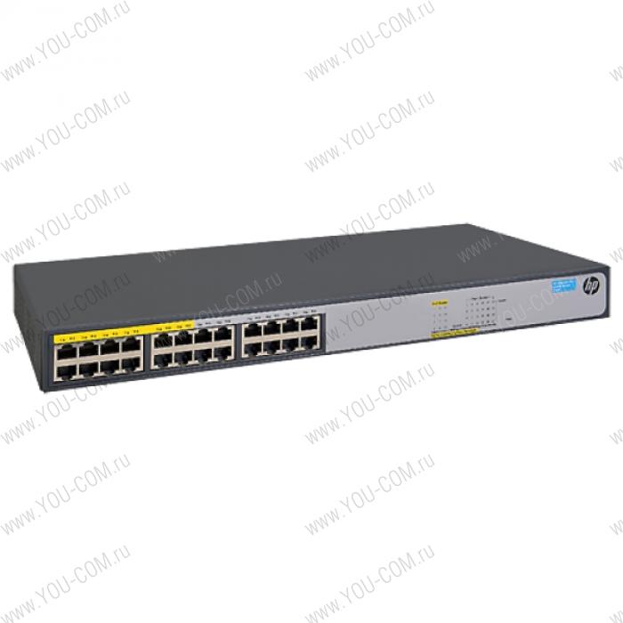 Коммутатор HPE  1420 24G PoE+ (124W) Switch (12 ports 10/100/1000 + 12 ports 10/100/1000 PoE+, unmanaged, fanless, 19")