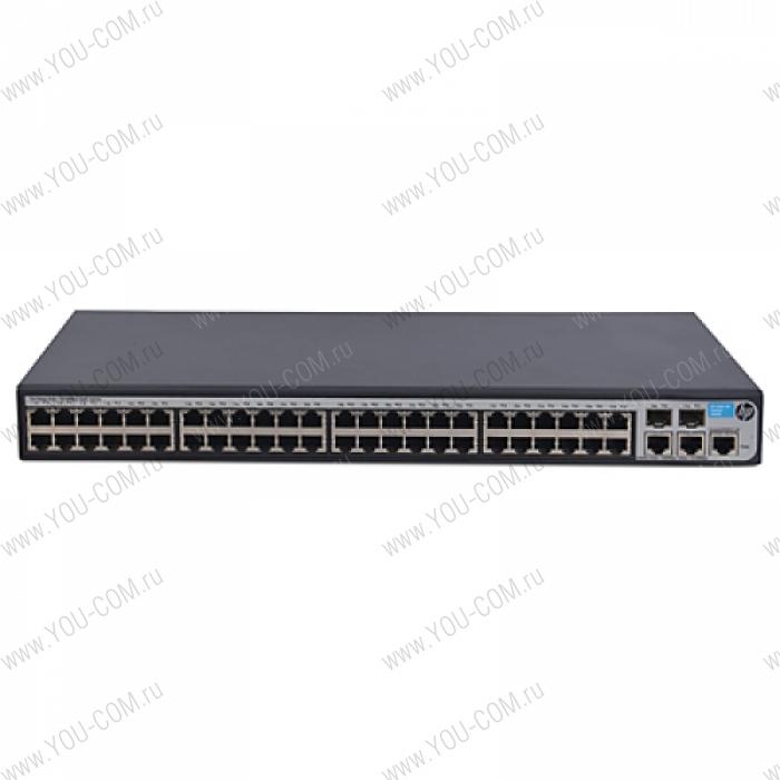 Коммутатор HPE  1910 48 Switch (48x10/100 RJ-45 + 2x10/100/1000 + 2xSFP, Web, SNMP, L3 static, 19')